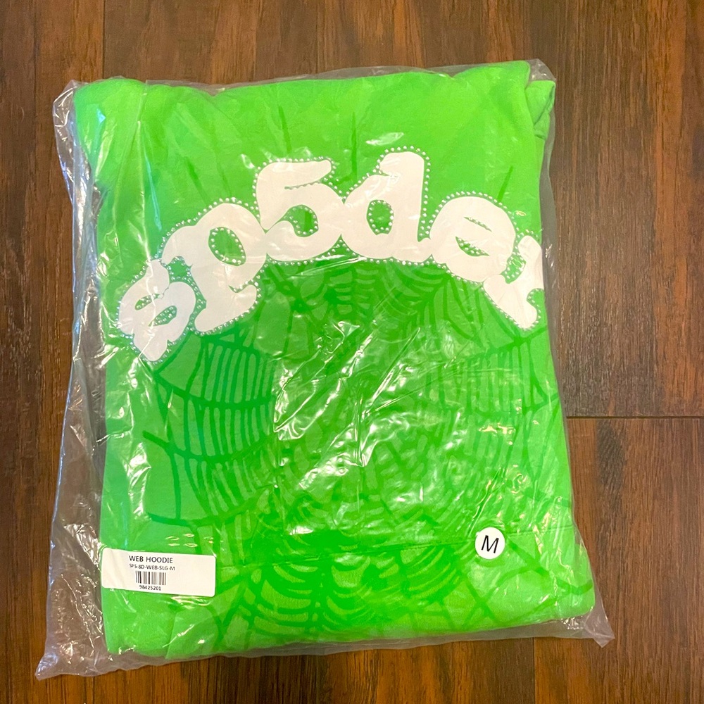 spider hoodie medium green